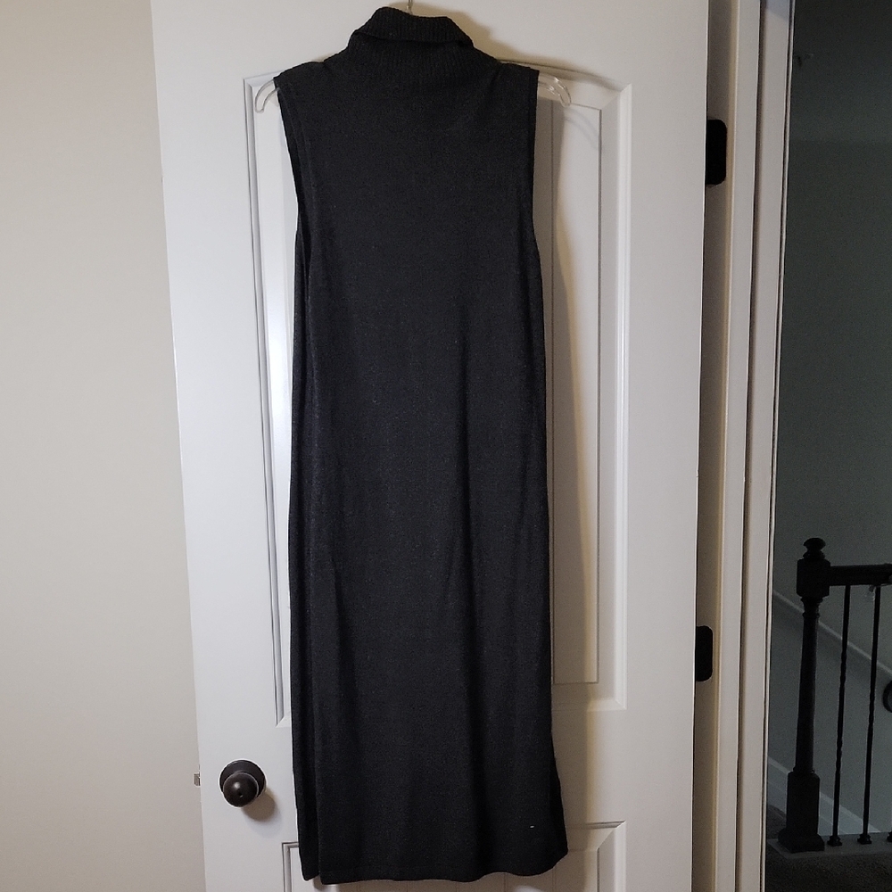 Tahari Charcoal Sleeveless Midi Dress - Picture 3 of 4